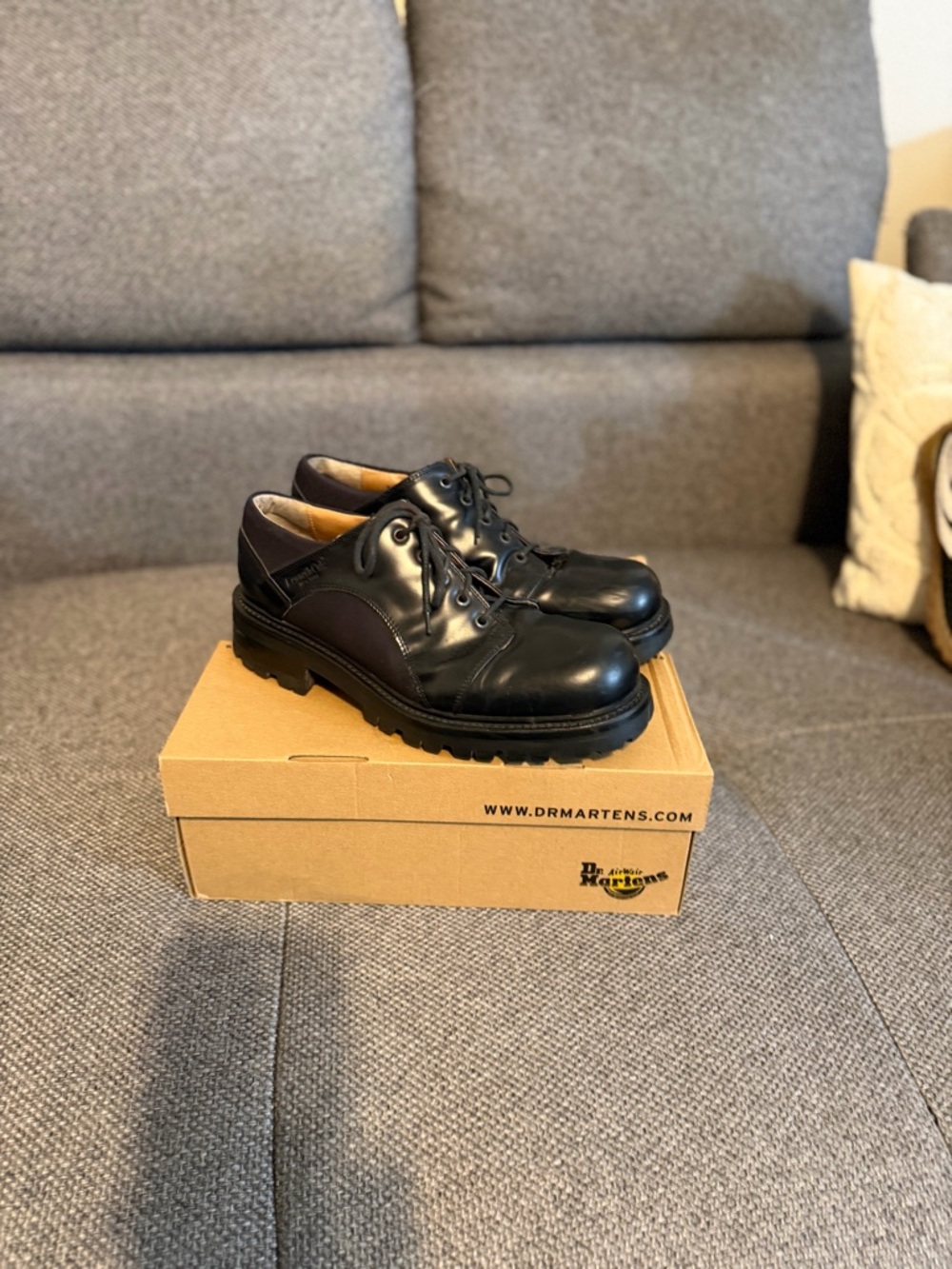 Cole Haan Black Chunky Sole Leather Lace-Up Derby Shoes